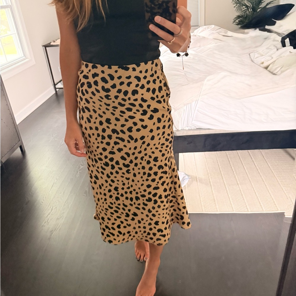 Rachel Zoe Animal Print Midi Skirt